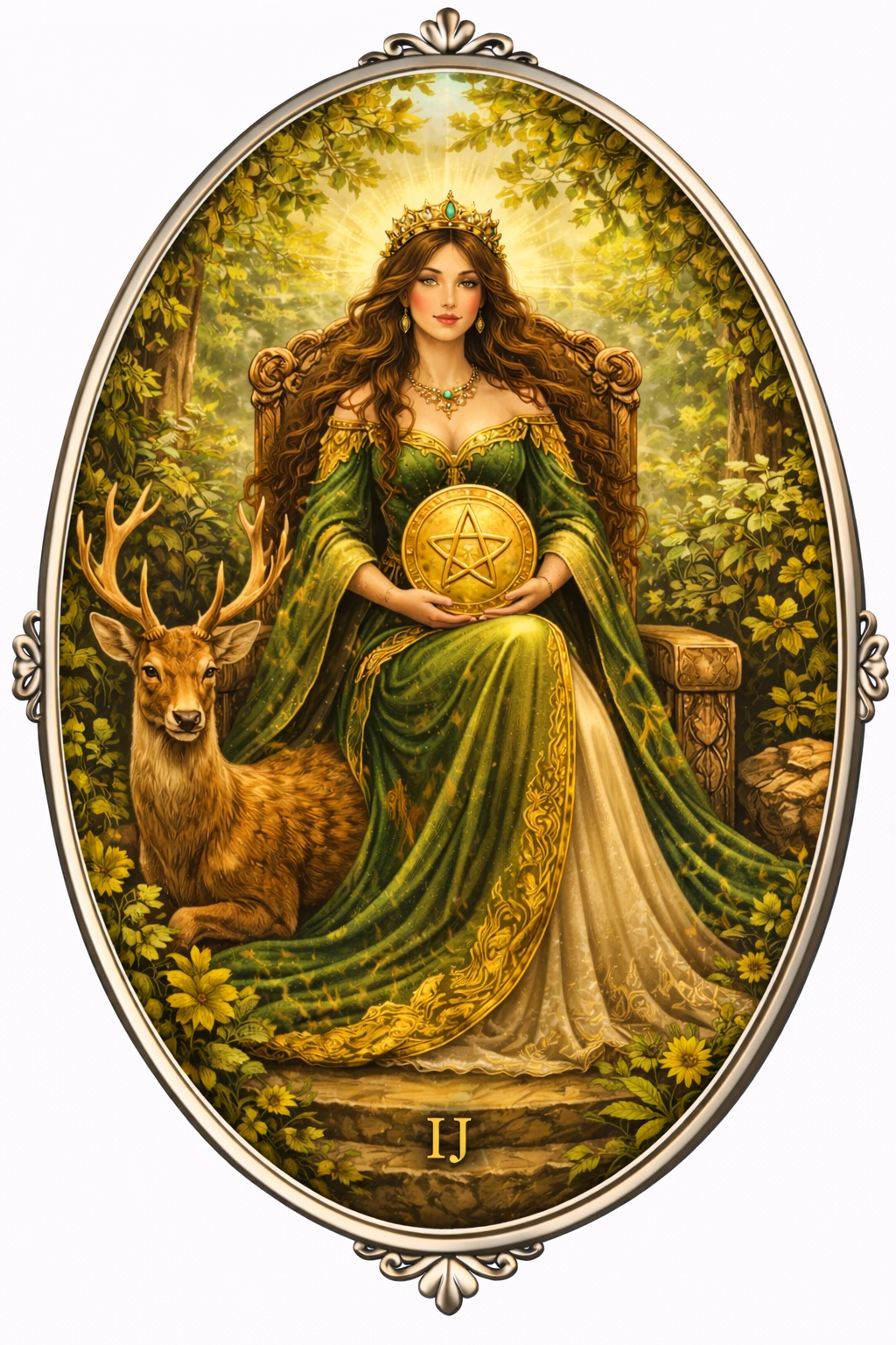 Carte archétype La Reine des Deniers